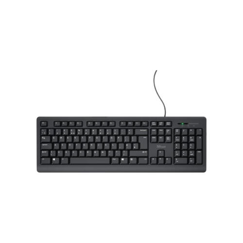 Trust Taro Wired USB Keyboard UK QWERTY Full-Size Spill-Resistant