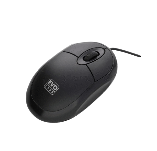 Evo labs USB Optical Mini Mouse 3 Button 800DPI Home or Office PC/Laptop Black