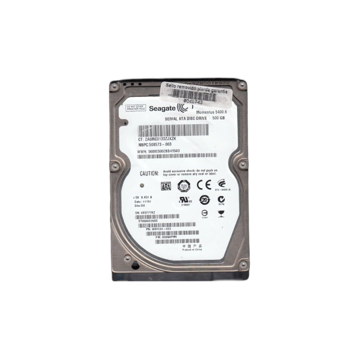 SEAGATE MOMENTUS 5400.6 ST9500325AS 500GB 2.5" HDD