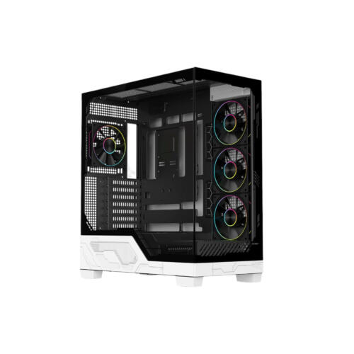 Powercool PC-ULTRA-WHT Mid Tower Gaming Case - Black/White - (Brand New)