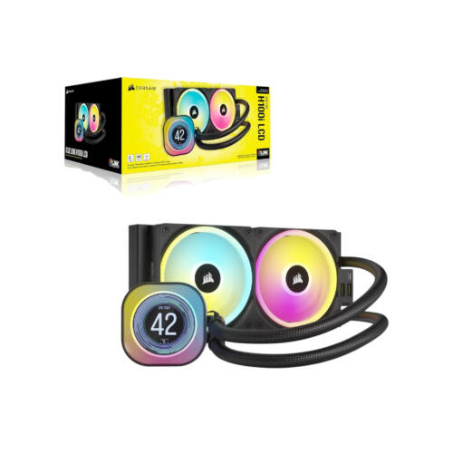 Corsair iCUE LINK H100i LCD Liquid CPU Cooler - 240mm AIO - QX120 RGB Fans - 2.1” IPS LCD Screen - (Brand New)