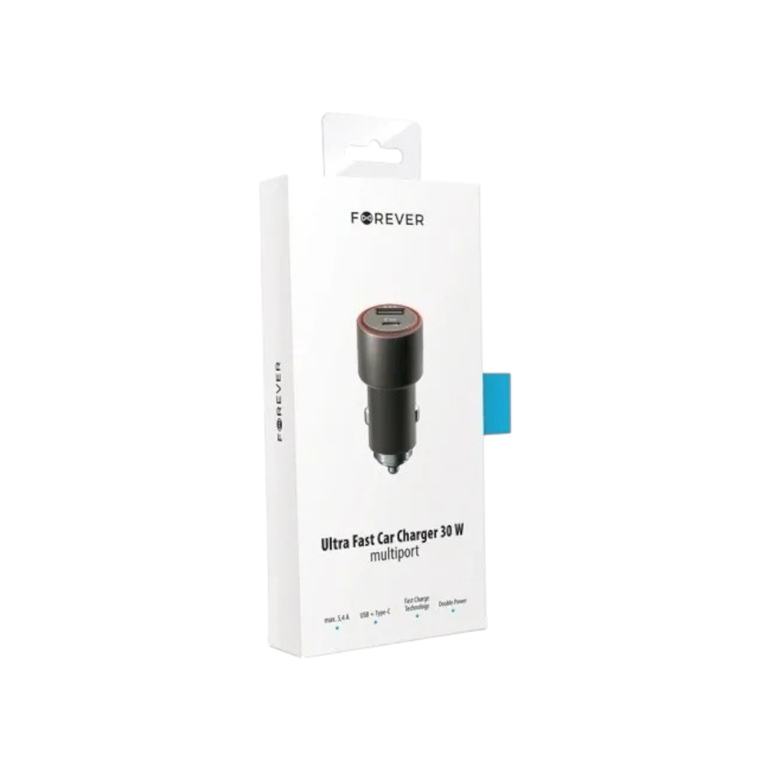 Forever Ultra Fast Car Charger 30W Multiport - (Brand New)