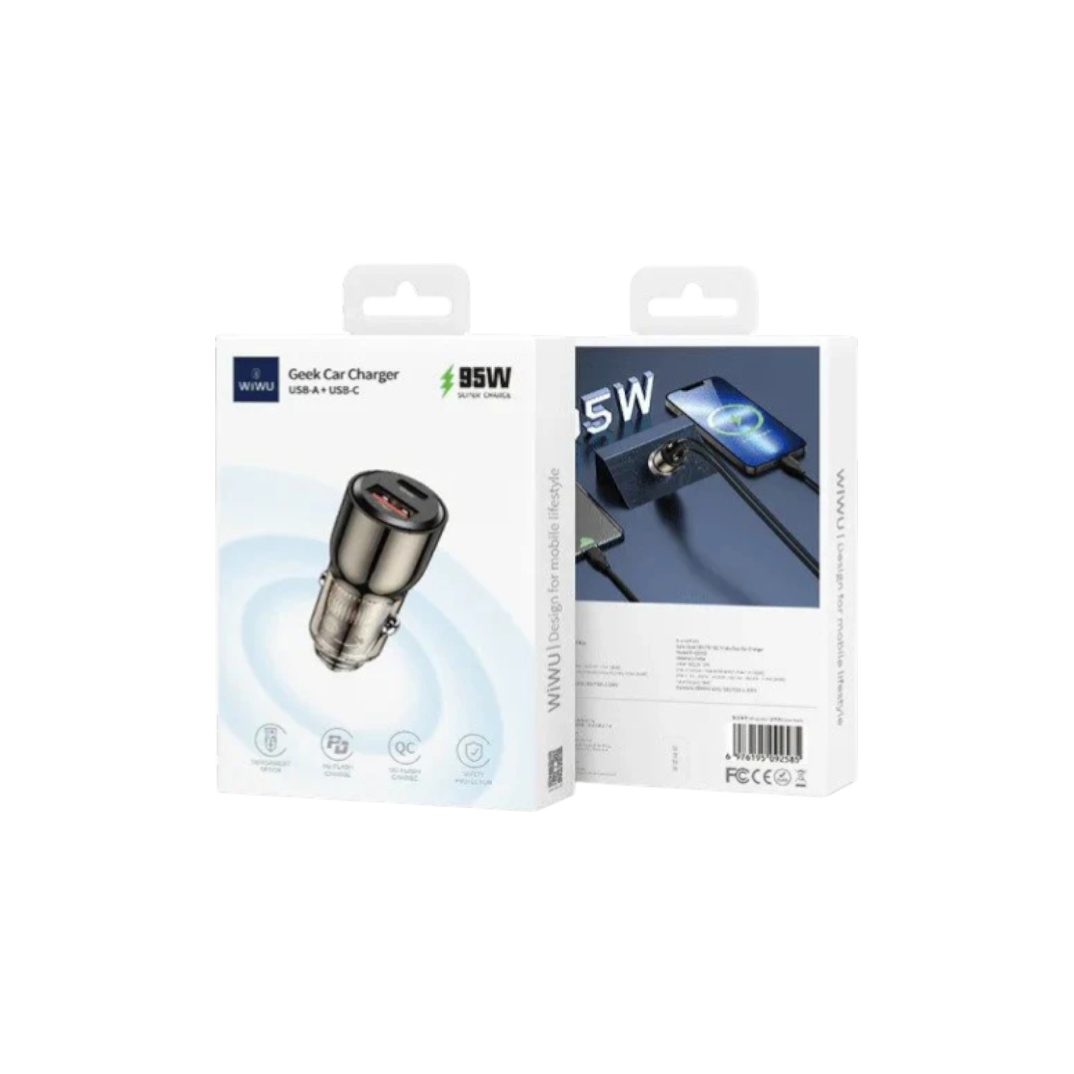 Wiwu Geek Car Charger 95W Wi-QC012 - (Brand New) - Image 3