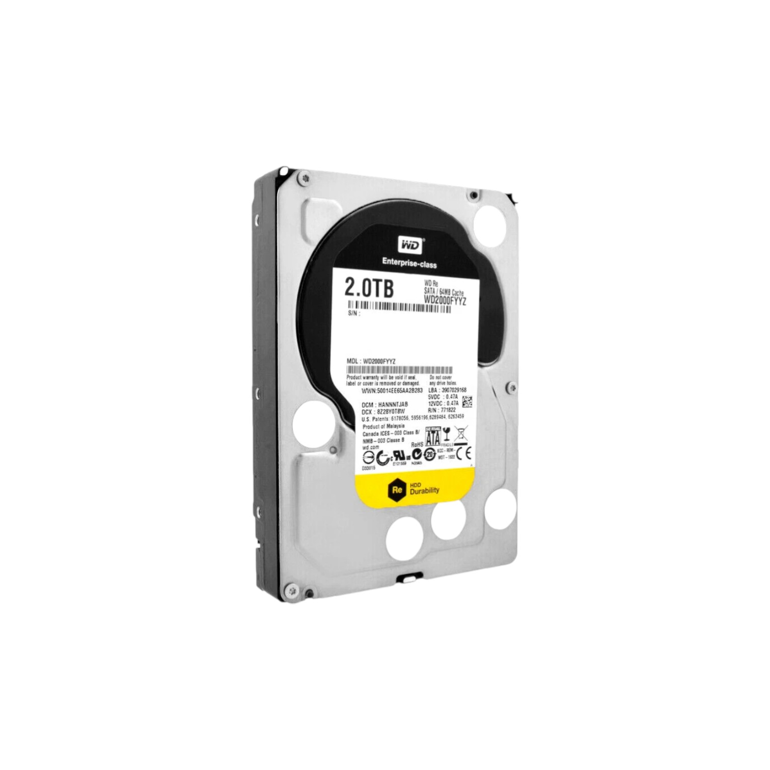 Western Digital Enterprise 2TB 3.5″ SATA HDD 7200RPM - (Pre-Owned) - Image 2