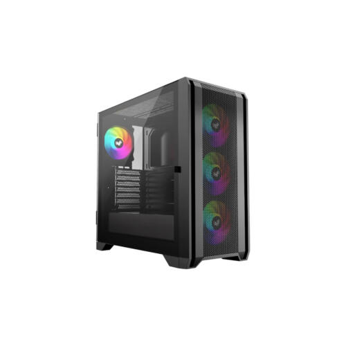 iONZ GE336F V2 E/ATX Full Tower with 4 ARGB Fans PC Case - (Black) - (Brand New)