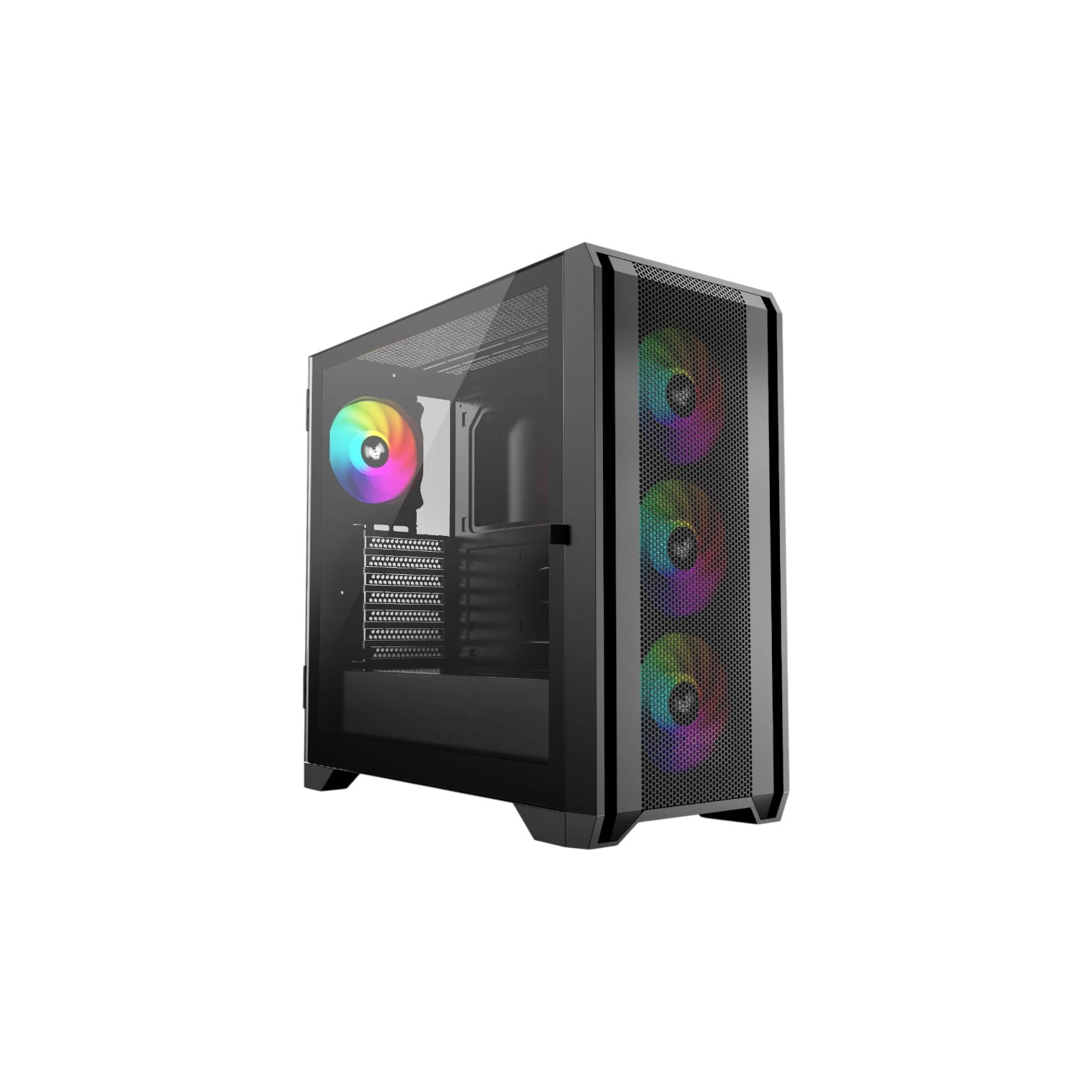 iONZ GE336F V2 E/ATX Full Tower with 4 ARGB Fans PC Case - (Black) - (Brand New)