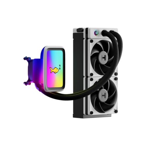 HYTE Thicc Q60 Digital 5” Ultraslim HD Display with 42 Pixel qRGB LEDs – High-Performance Dual Pumps Radiator - (Brand New)